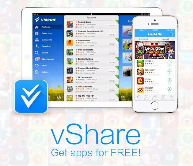 Через get apps. Vshare. vshare stor. vishare. get apps.