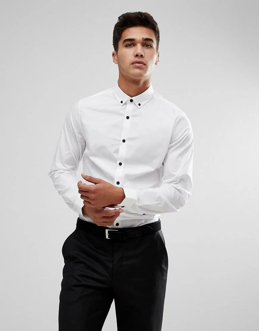 Ferzhuanjzaa Classic Style белая мужская рубашка. Воротник рубашки. Красивые белые рубашки мужские. Рубашка с пуговицами на воротнике.