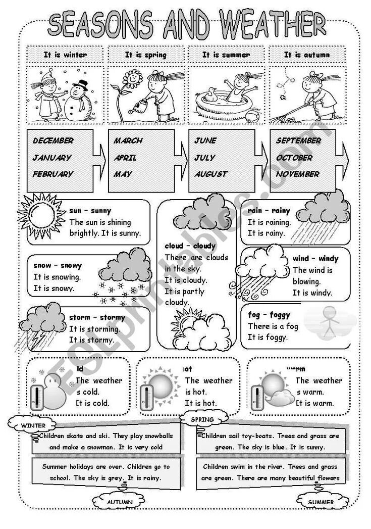 Задание на времена 8 класс. Английский язык Seasons and weather. Seasons задания для детей. Seasons and weather задания. Упражнения по теме Seasons and weather.