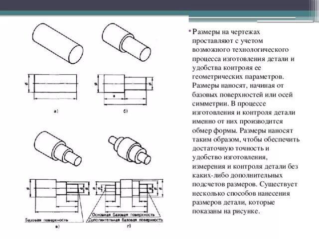 На чертеже детали проставляют