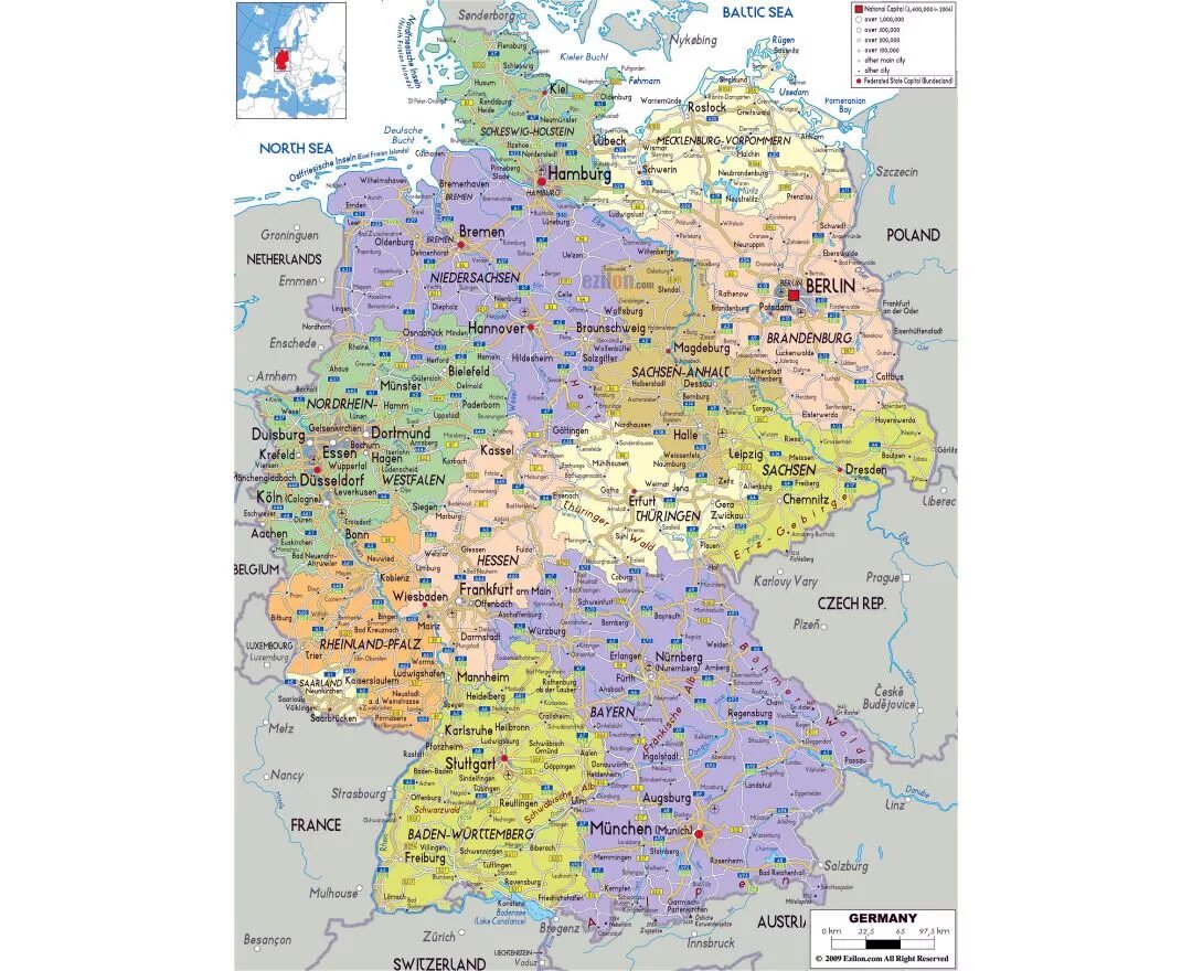 Карта германии 2023. Германия. Карта. Карта Германии с городами подробная. Географическая карта ФРГ. Карта Германии с городами.