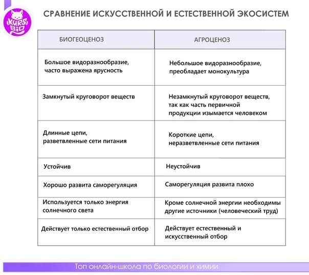 Сравнительный анализ естественной и искусственной экосистемы. Характеристика естественных и искусственных экосистем. Естественная экосистема и искусственная таблица. Сравнение естественных и искусственных экосистем. Сходства и различия экосистем и агроэкосистем