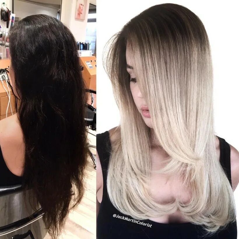 окрашивание волос из черного в светлый. перекрашивание из черного. перекрасится с черного в светлый. окрашивание волос от темного к светлому. смывка из темного в светлый.