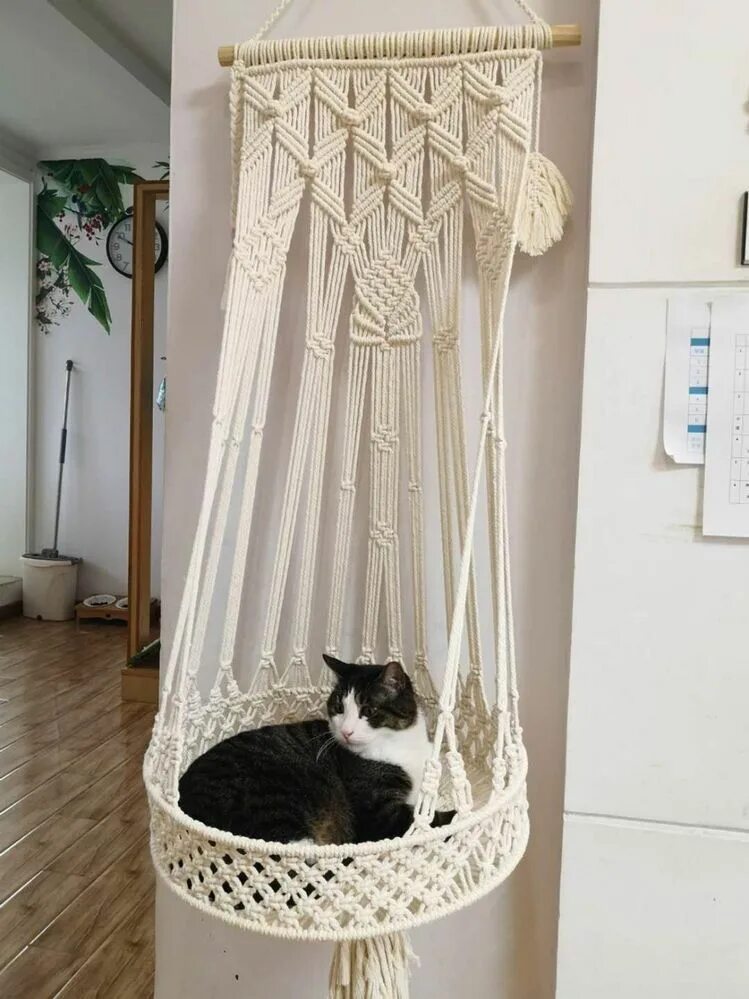 Макраме кот. Гамак для кота макраме. макраме лежанка для кота. подвесная лежанка для кошек макраме. подвесной гамак для кошек макраме.