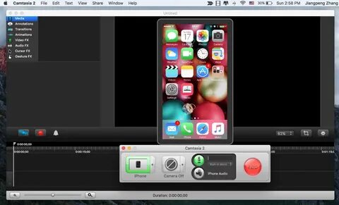 Видео с экрана ios