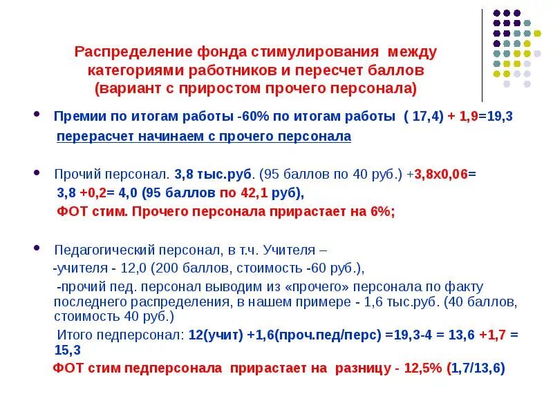 Распределить премию между сотрудниками