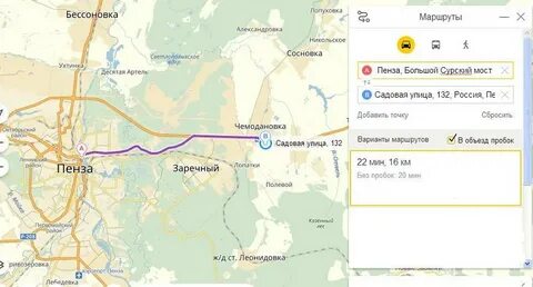 Карты пензы проложить маршрут