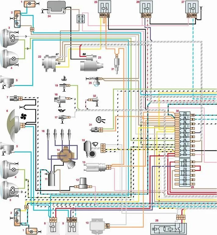 Электрическая схема ВАЗ 2106. Схема электрооборудования ВАЗ 2106. Схема проводки ВАЗ 2106. Схема электропроводки ВАЗ 2106.