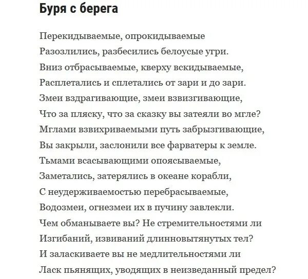 Буря с берега брюсов