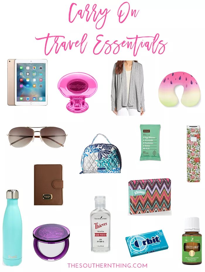 Travel Essentials. Items for Travel.