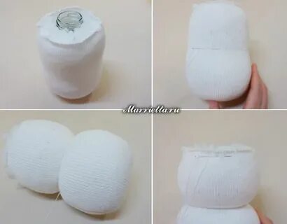 Снеговик из носка пошагово