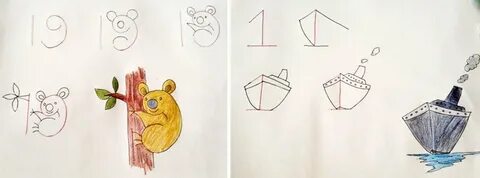 Как нарисовать котика из цифр