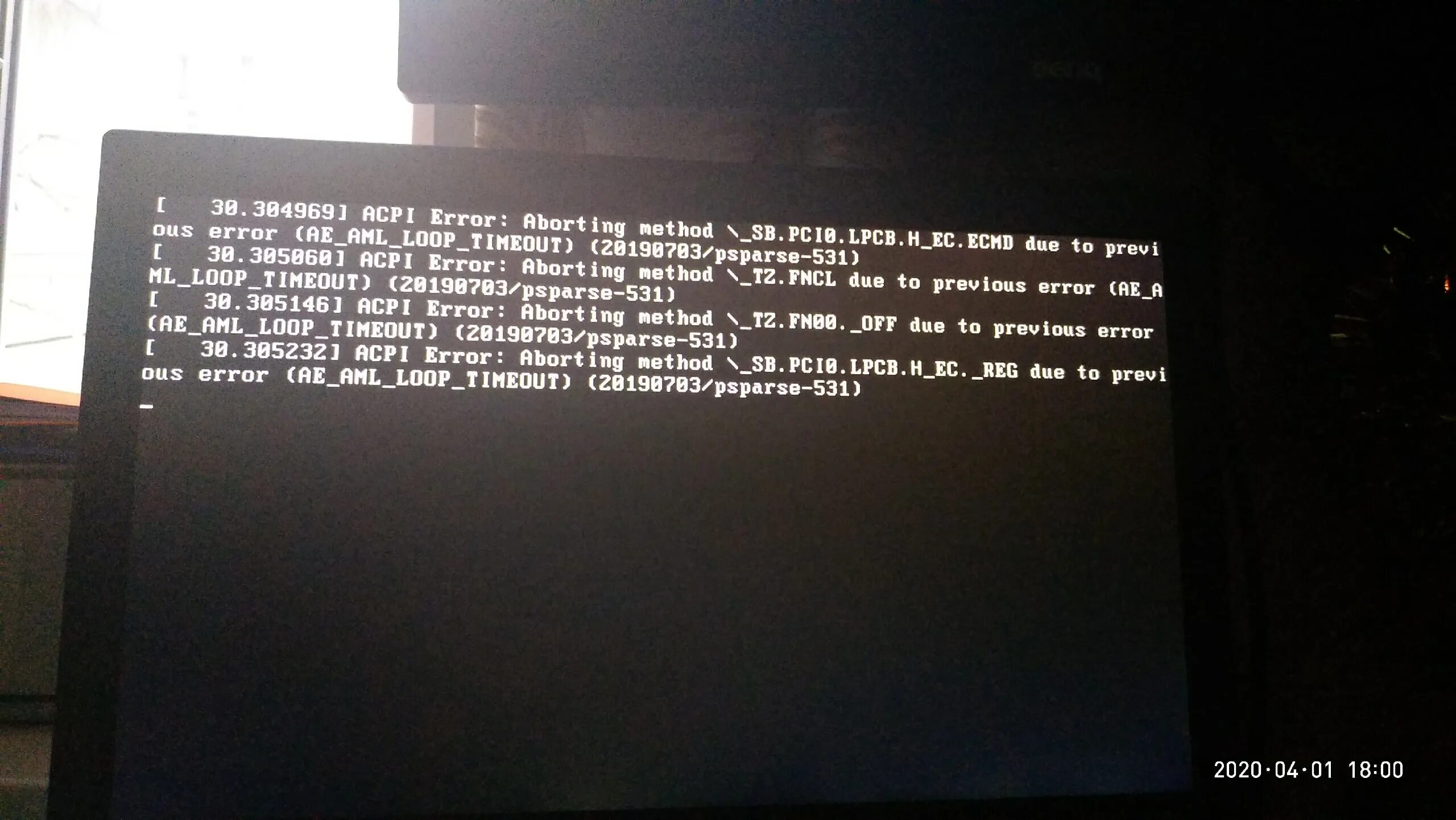 Acpi ven sny dev a008. Acpi bios error bug при загрузке linux.