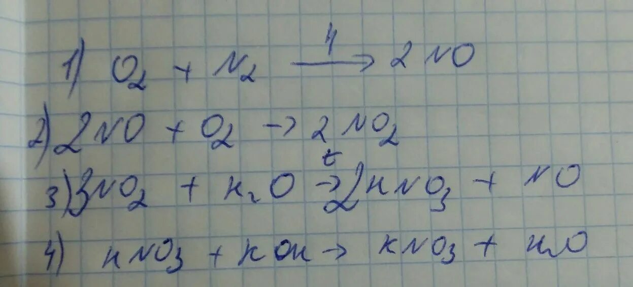 Осуществите цепочку превращений o2→no→ no2. No2 уравнение реакции. No2 hno3. Kno3 hno3.