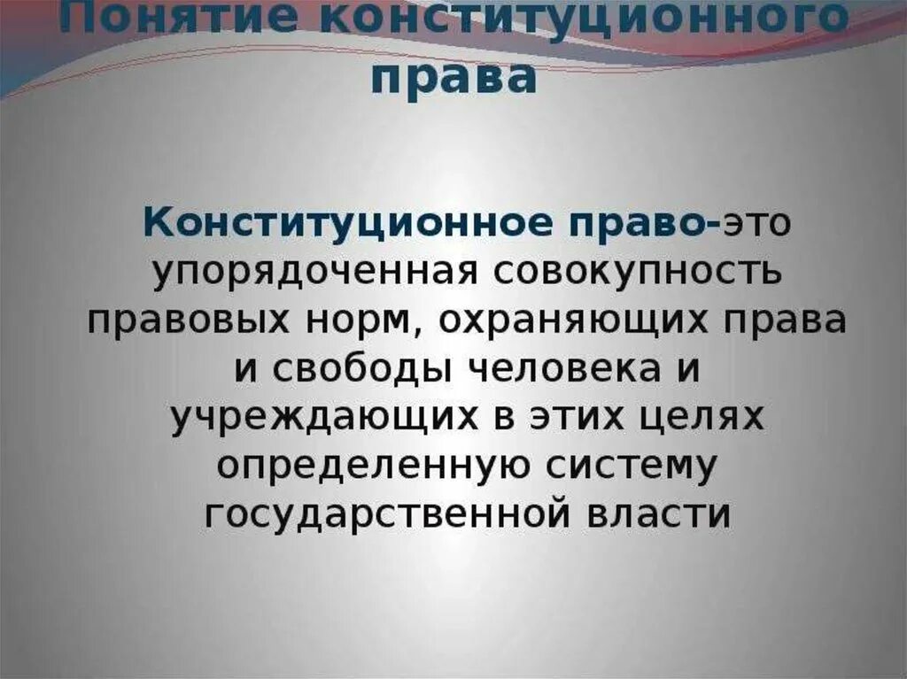 1 конституционное право. Конституционное право России определение.