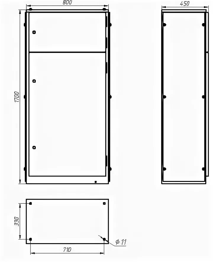 Площадь вру. Корпус ВРУ-1 1700х800х450 чертеж. Чертеж шкафа ВРУ. Габариты вру3. Шкаф ВРУ сборочный чертеж.