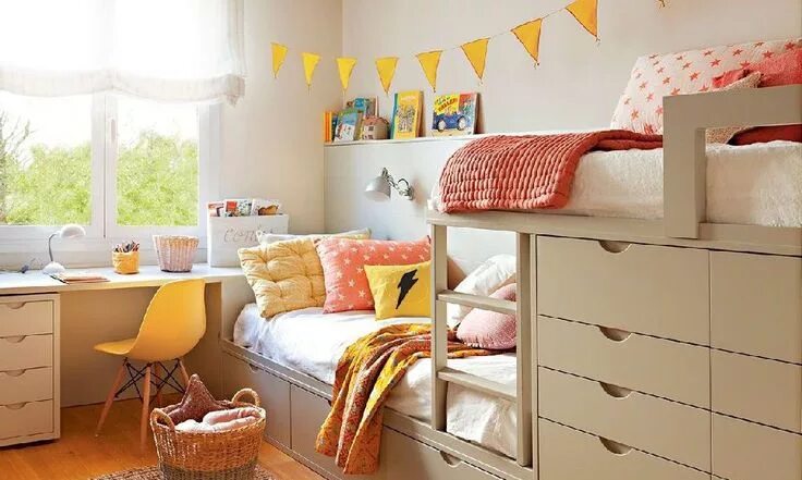 Маленькая детская фото Capaz y ligera. Habitaciones infantiles, Distribución de la habitación, Dormitor