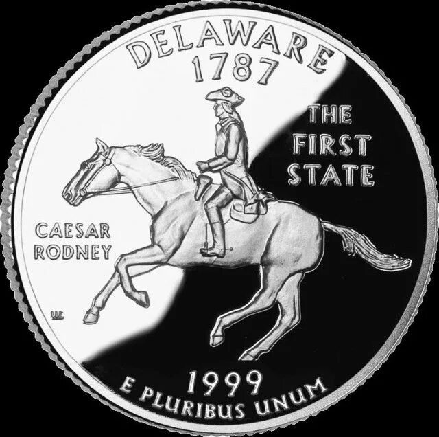 Американская монету Delaware 1787. 50 Центов США. Делавер печать. First State. De state