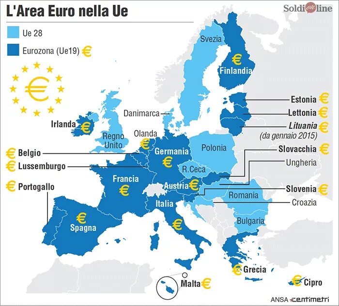 Карта еврозоны со странами. Евросоюз и еврозона. Евро в каких странах используется. Страны которые используют евро. В каких странах пользуются евро.