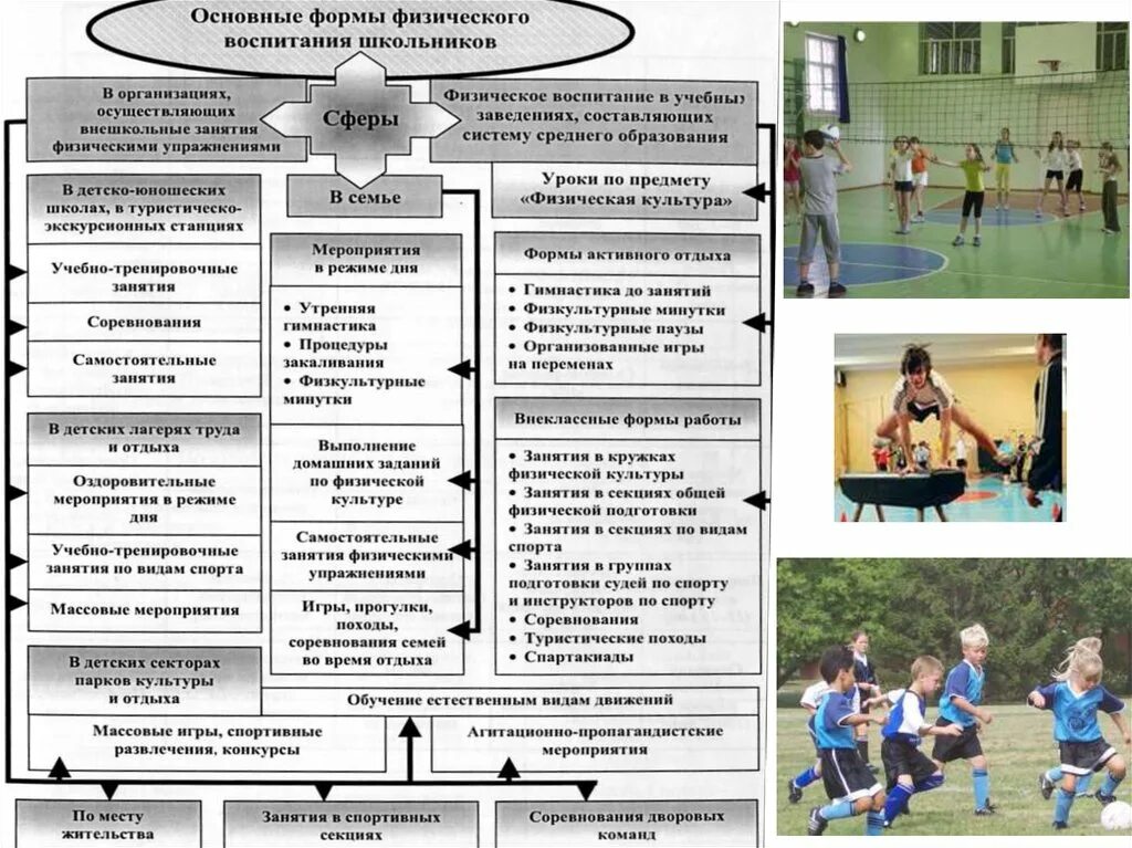 Основные направления в физической культуре. Формы и методы физического воспитания. Формы физического воспитания детей. Формы физического воспитания школьников. Методы и формы физического воспитания дошкольников.