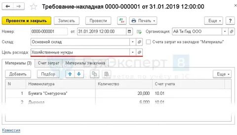 Цель расходов при списании материалов