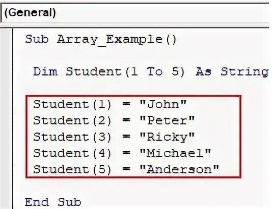 Array begin c