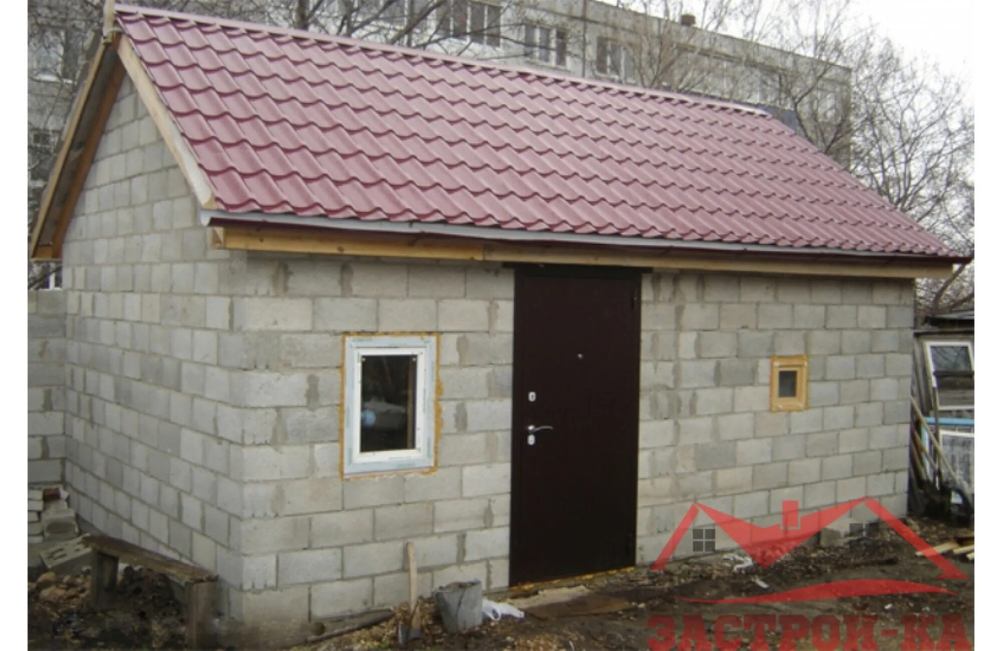 Сарай пеноблоков 6х4. Баня с керамзитобетонных блоков. Баня 3 на 4 из пеноблоков. Хозблок из блоков. 5 на 3 газобетон.