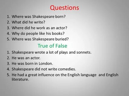 When shakespeare