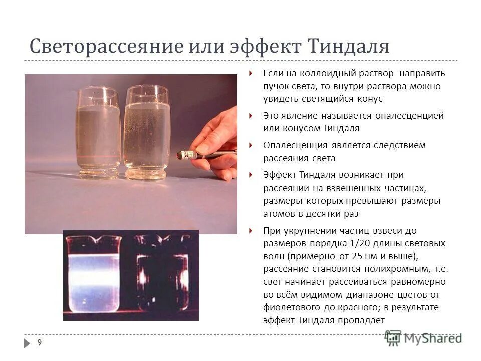 Какой эффект наблюдается. Эффект тиндаля в коллоидных растворах. эффект тиндаля коллоидная химия. опалесценция коллоидных растворов. конус тиндаля коллоидная химия.