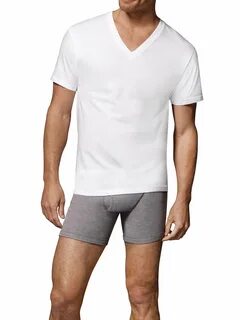 Hanes Men's Value Pack White V-Neck Undershirts, 6 Pack - Walmart.com.