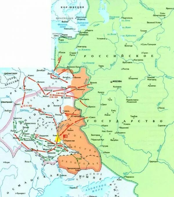 Смоленск на карте 17 века. Внешняя политика 17 века в России карта. Внешняя политика России в 17 веке карта. Внешняя политика России 17 век карта. Карта войн России в 17 веке.