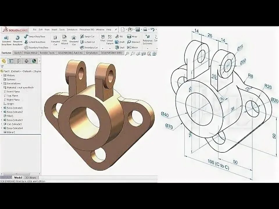 Solid works Beginners Tutorial Cad Software Simple drawing in Solid works - YouT