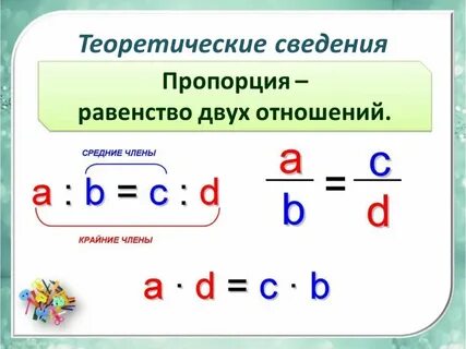 Презентация решение пропорций