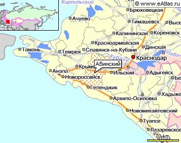 Абинская на карте краснодарского края