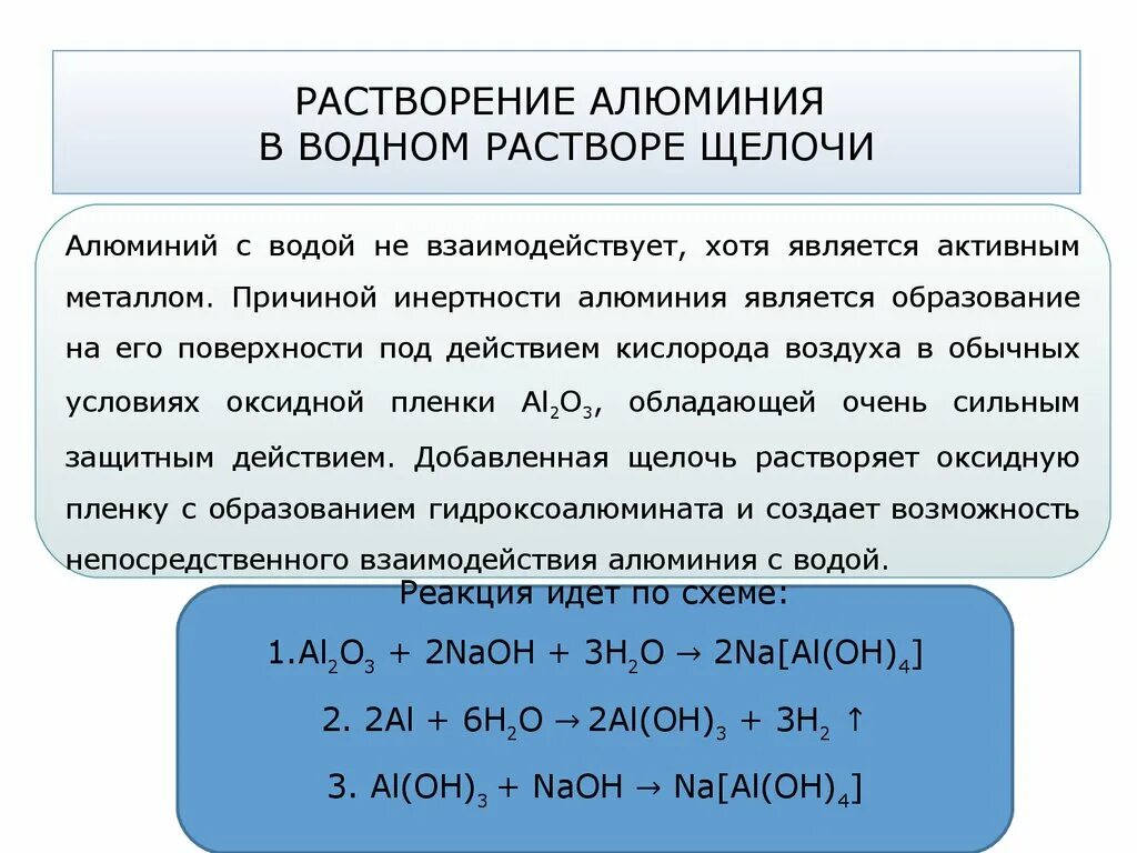 Алюминий хорошо растворяется в воде