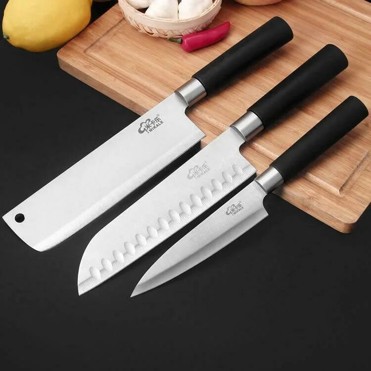 Недорогие кухонные ножи. Santoku Knife кухонный нож. Японский нож Накири. Kitchen Chef ножи Japan. Японский кухонный нож Накири.