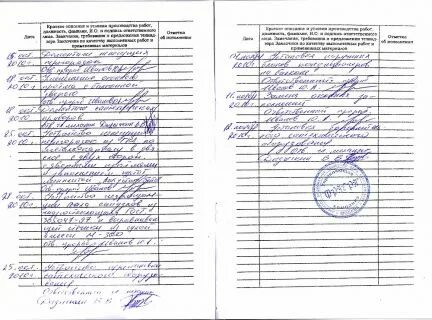 Как правильно заполнять производства работ