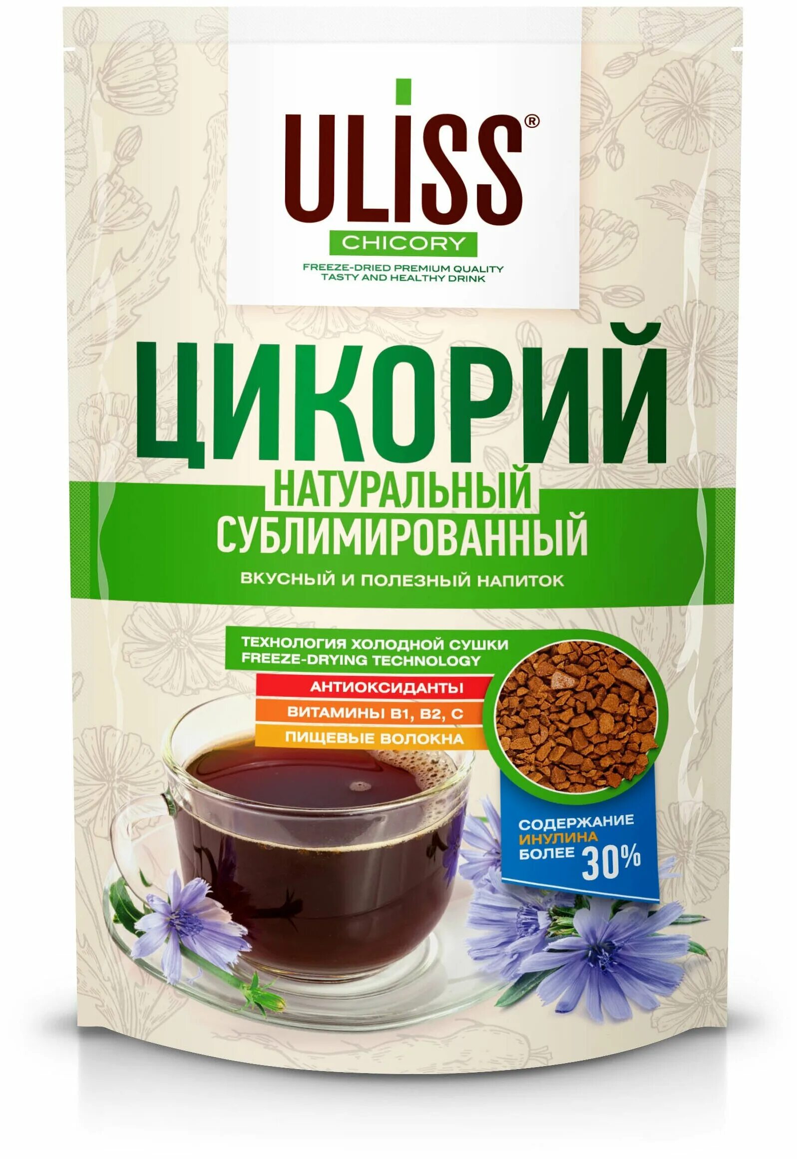 Цикорий содержание. Цикорий uliss chicory 85г. цикорий uliss chicory 75г му кристал. цикорий 75гр. цикорий uliss натуральный сублимированный.