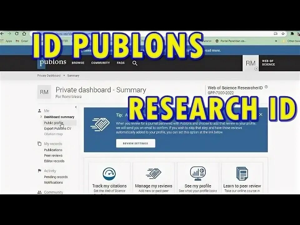 Web of science publons