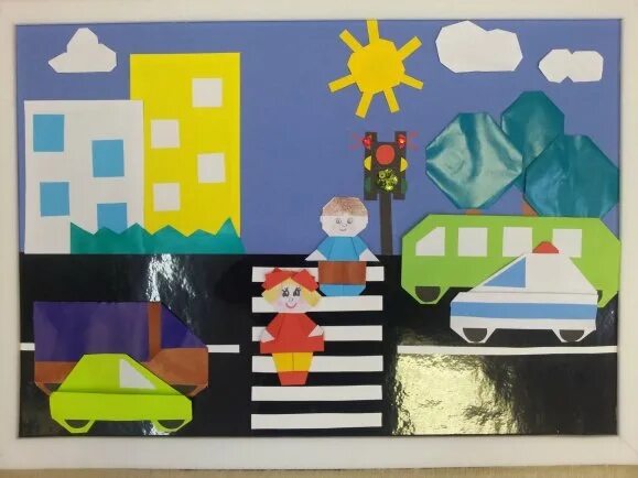 Аппликация по пдд в подготовительной группе. Аппликация на тему безопасность. Аппликация безопасность подготовительная группа. Поделка профессии. Аппликация пожарная машина в подготовительной группе.