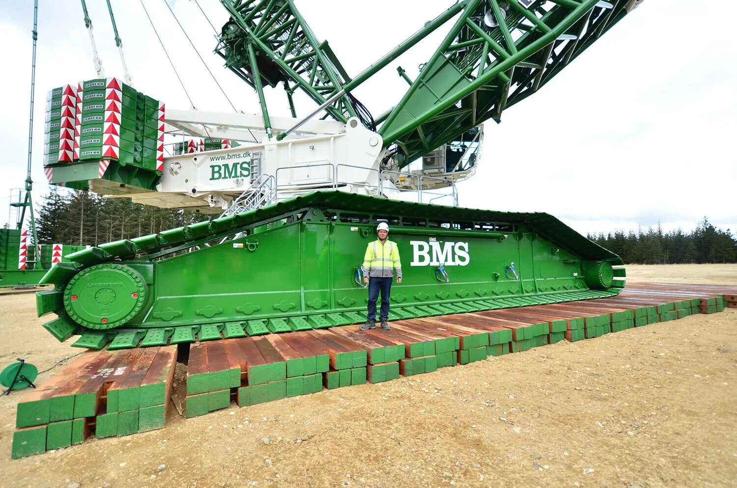 БМС кран. BMS Heavy Cranes. СОПИГ краны. Зеленый строительный кран. Bms group