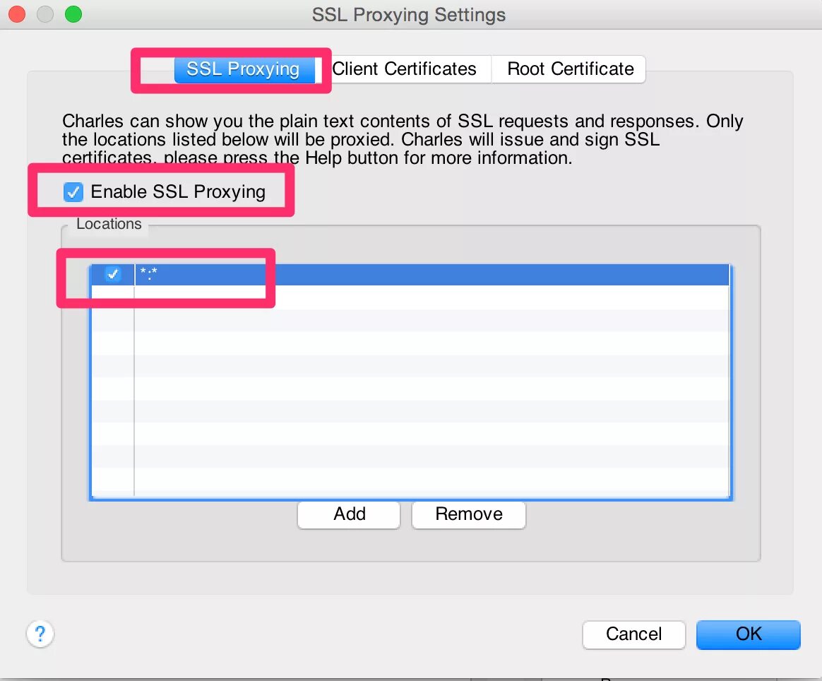 SSL proxying Charles. SSL Android. Enable ssl