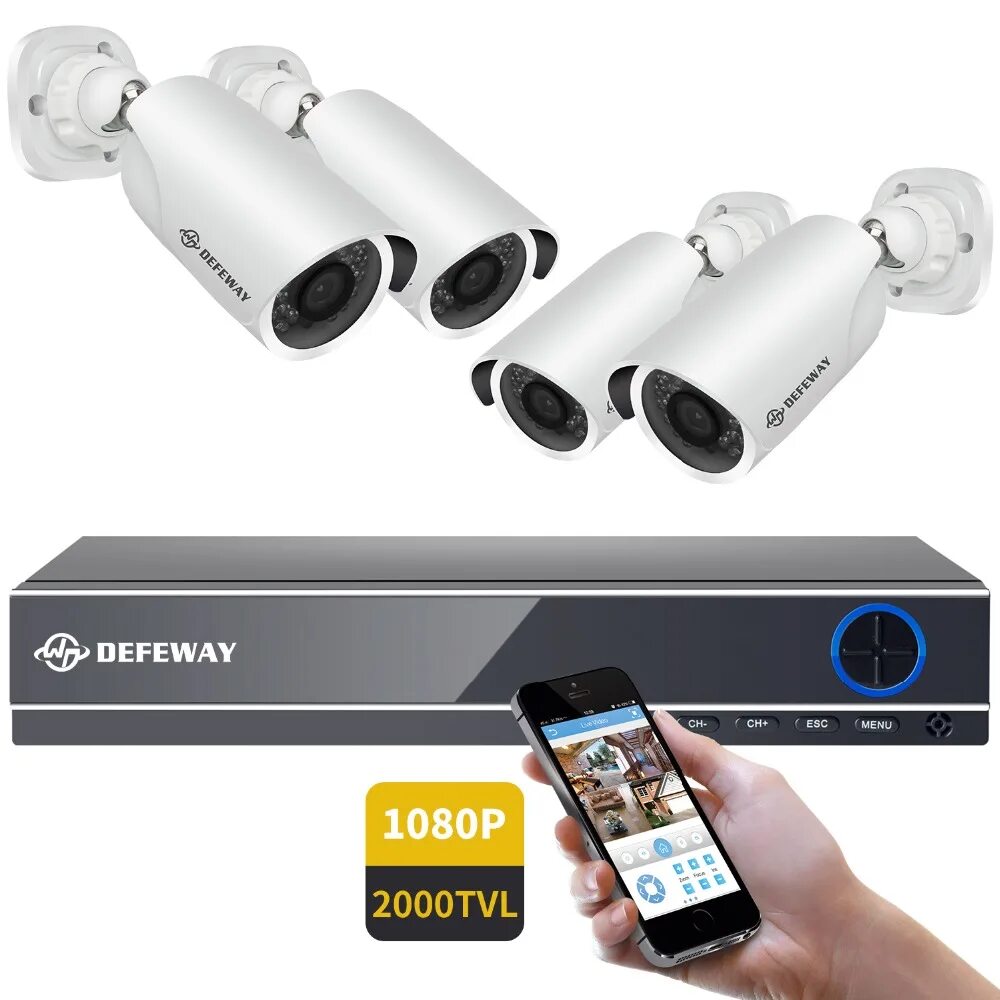 Видеонаблюдение 1080p. Defeway видеонаблюдение. ahd kit fnk vision fnk-4401b 2,0mp 4ch. 8 комплект видеонаблюдение 2mp. камеры defeway 8 камер.