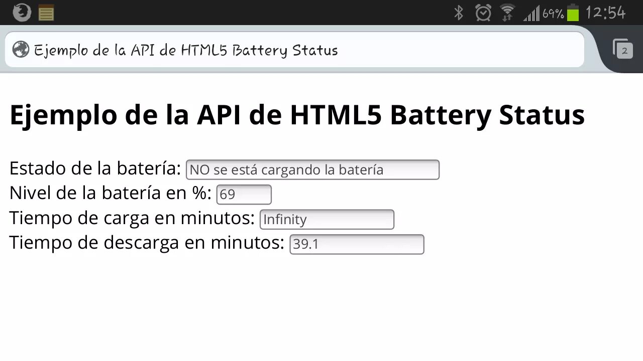 API статус кода. Logo Battery status. Bildschirmfoto des Battery status. Код состояния api