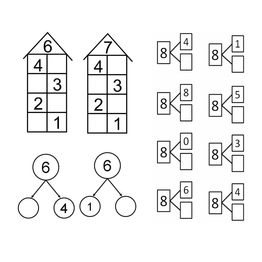 Состав числа до 10 домики тренажер распечатать. Числовые домики состав числа. Состав чисел 1 2 3 4 5. Состав числа 5 тренажер. Математика 1 класс состав числа домики.