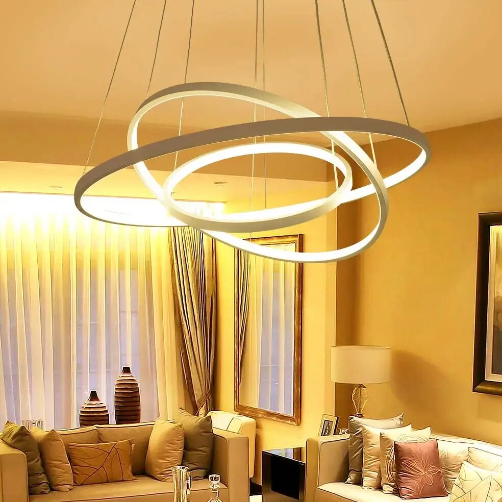 Подвесной светильник circle ring light. Люстра кольцами светодиодная. 08204,19pa(4000k). Подвесной светильник circular pendant light. Modern ceiling light люстра.