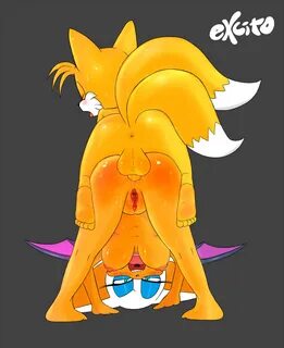 excito, rouge the bat, tails, sega, sonic (series), all fours, anal, anthro...