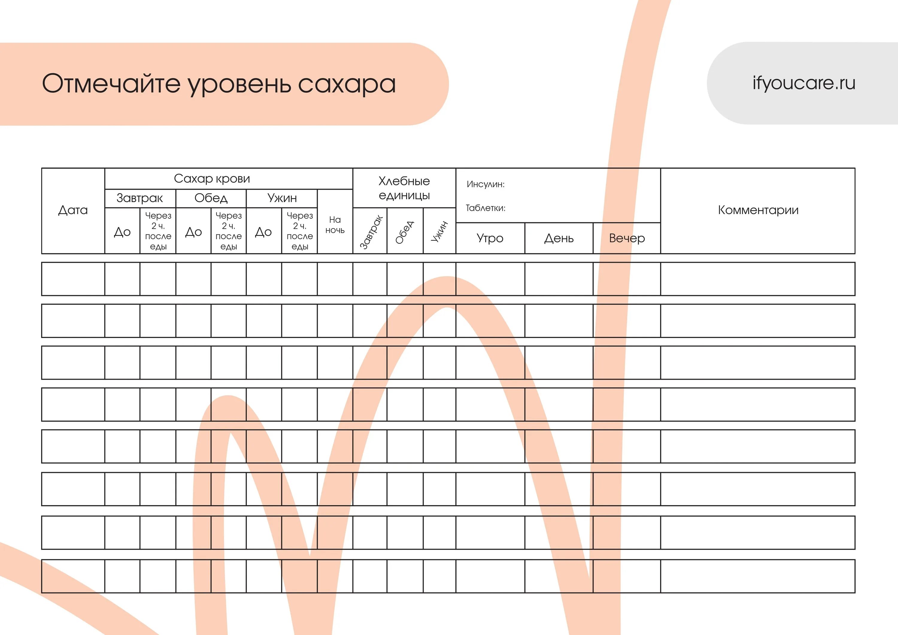 Таблица наблюдения за сахаром в крови Современные методы управления сахарным диабетом uMEDp
