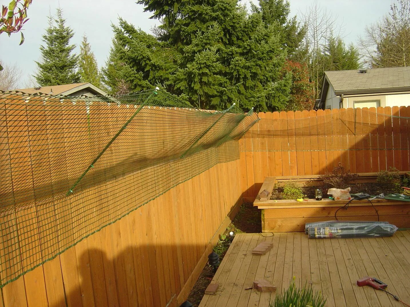 Сбежать от соседей. Ограждение на забор от кошек. Сетка на забор от кошек. Забор от кошек на участке. Забор от соседей.