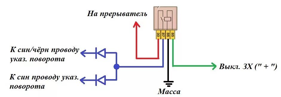 Реле поворотов ВАЗ 2105 схема подключения проводов. Схема подключения реле поворотов ВАЗ 2105. Схема реле поворотника ВАЗ 2107. Схема подключения реле поворотов ВАЗ 21 0 6. Подключение поворотников ваз